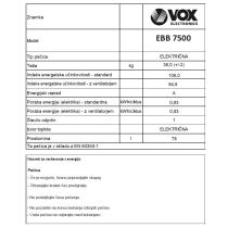 Vgradna pečica VOX EBB 7500