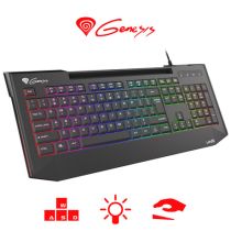 GENESIS LITH 400 RGB gaming tipkovnica X-SCISSOR, RGB osvetlitev, USB-HUB, Anti-Ghosting, Super Slim
