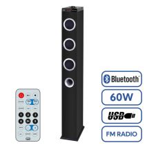 TREVI XT 10A8, Bluetooth samostoječi HiFi zvočnik 2.1, 60W, USB, MP3, Radio FM, USB polnilec, LED display, daljinec, lesen, črn