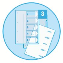Esselte pregradni karton, A4, PP, barvni, 1-6
