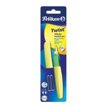 Pelikan nalivno pero Twist + 2x črnilni vložki, Neon rumeno, na blistru