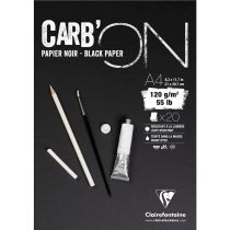 Clairfontaine blok sklicirka Carbon, A4, 20 listni, 120 g, črn papir