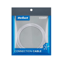USB kabel Rebel  A M. - B mikro M., tekstilni oplet, bele barve, 0,5m CC-122-RB050W