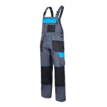 Delovne hlače z naramnicami sivo-modre, 100% BOMBAŽ "S" LAHTI L4060448