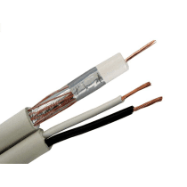 Koaksialni kabel RG59U + 2x0.50mm2 beli plašč, 100/1 RG59+2X0.5