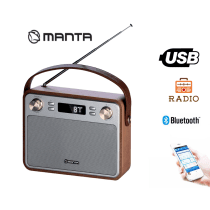 MANTA RDI915X CAPRI RADIO FM, Bluetooth, USB, AUX-in, Retro izgled, ročaj za nošenje