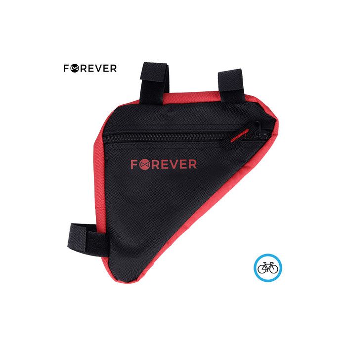 Kolesarska torba FOREVER FB-100, 20x19x4 cm, večnamenska, odporna na vodo, črno-rdeča