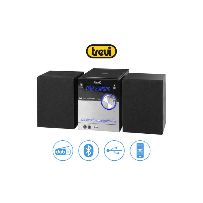TREVI HCX 10D8, Glasbeni Hi-Fi sistem, FM Radio DAB/DAB+, BT/CD/MP3/USB/AUX-in, LCD zaslon