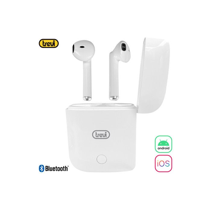 TREVI HMP 12E20 AIR mini Bluetooth 5.1 slušalke z mikrofonom, TWS, polnilna enota, touch kontrola, bele