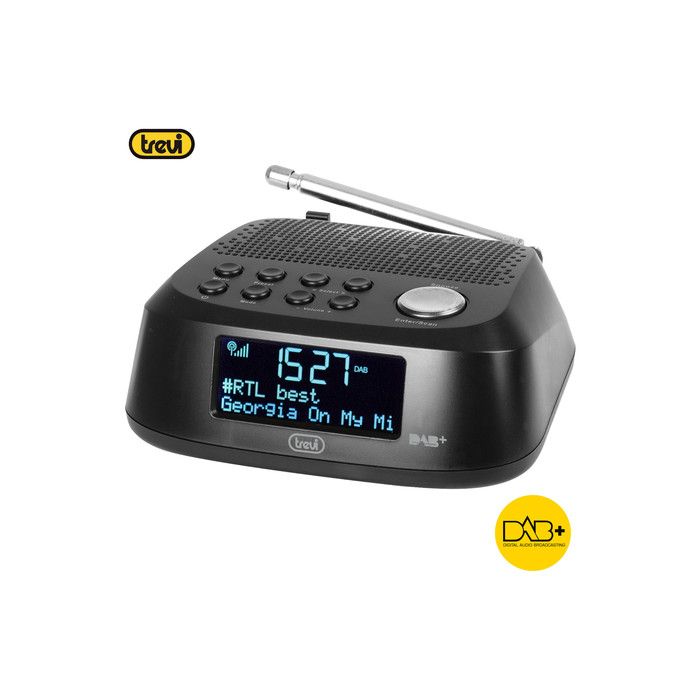 TREVI RC 80D4 Radio alarm ura + DAB/DAB+/FM Radio, USB polnilec, črna