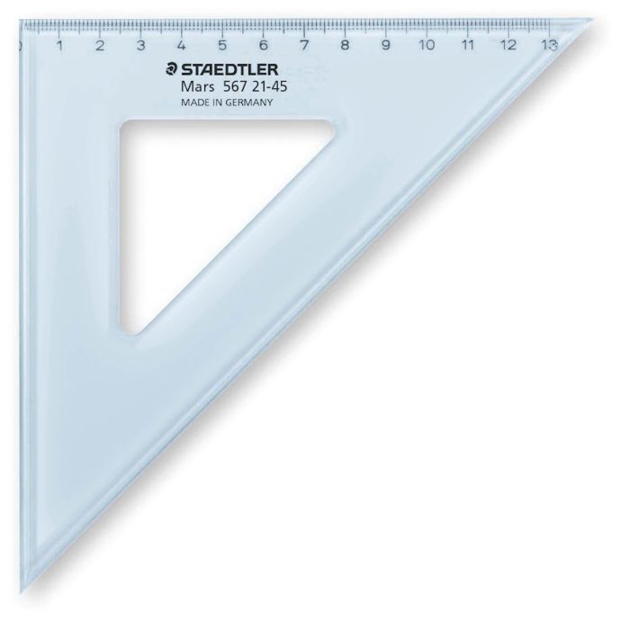 Steadtler trikotnik Transparent, moder, 45/45 stopinj, 21 cm