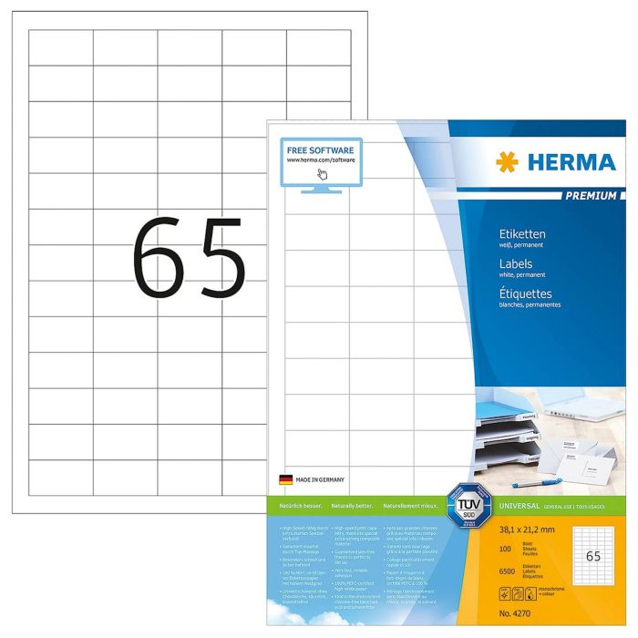 Herma etikete Superprint, 38.1x21.2 mm, 100/1