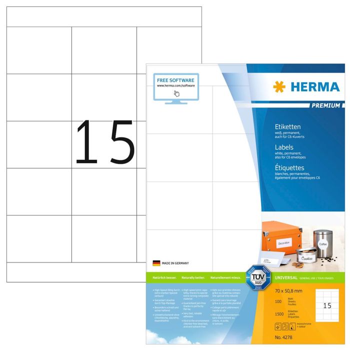 Herma etikete Superprint, 70x50.8 mm, 100/1