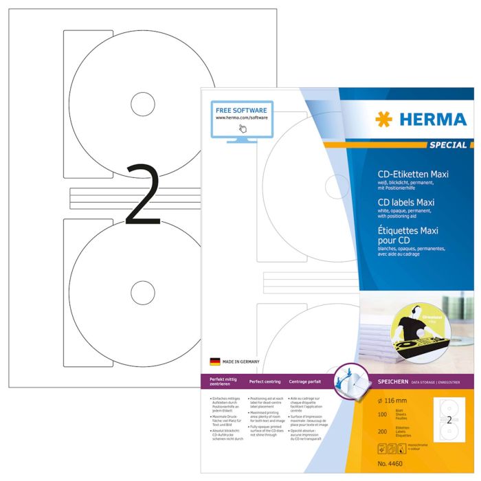 Herma etikete Superprint, fi 116 mm, 100/1