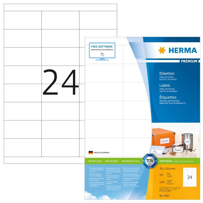 Herma etikete Superprint, 70x33.8 mm, 100/1