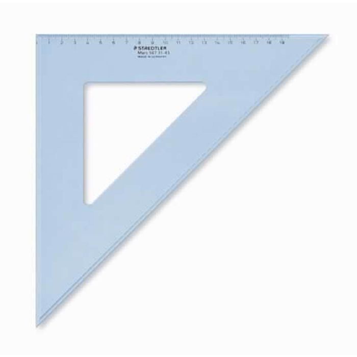 Steadtler trikotnik Transparent, moder, 45/45 stopinj, 26 cm