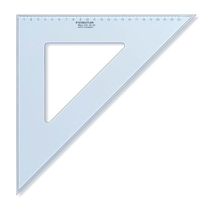Steadtler trikotnik Transparent, moder, 45/45 stopinj, 36 cm