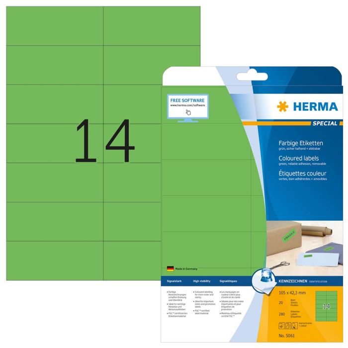 Herma etikete Superprint Special, 105x42,3 mm, 20/1, zelene