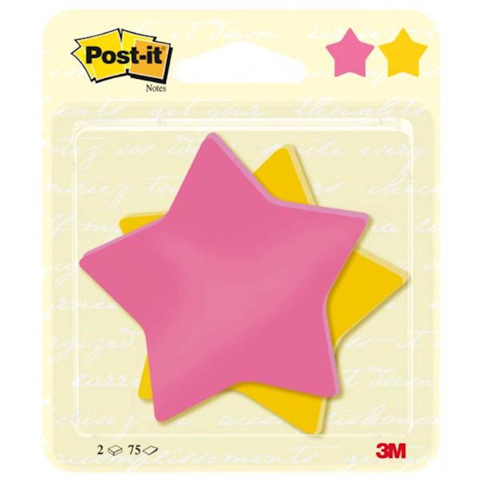 3M samolepilni blok Post-it zvezda,70,5 x 70,5 mm, 2 x 75 lističev
