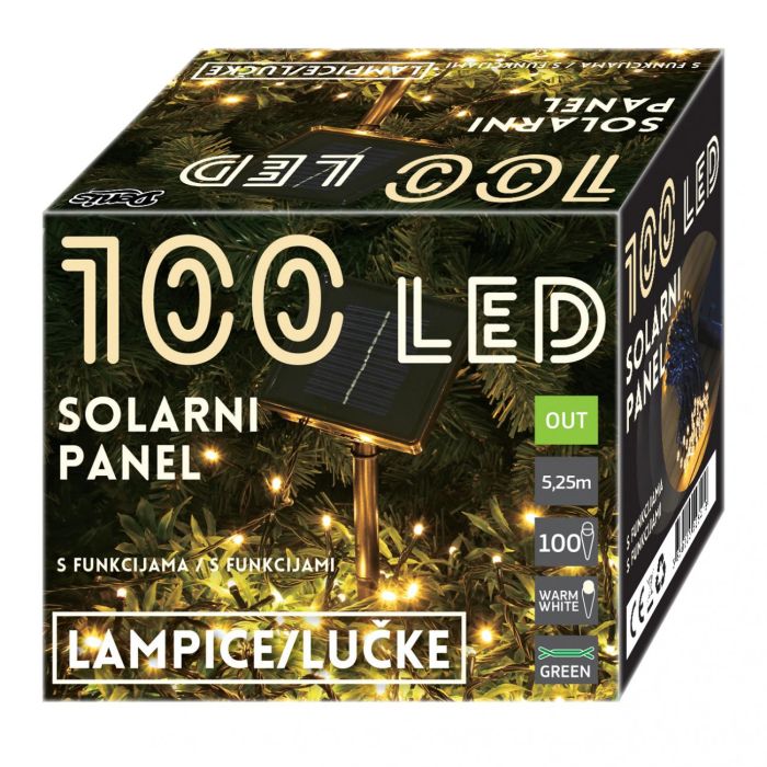 LED Lučke solarne bele 100L 52-541000
