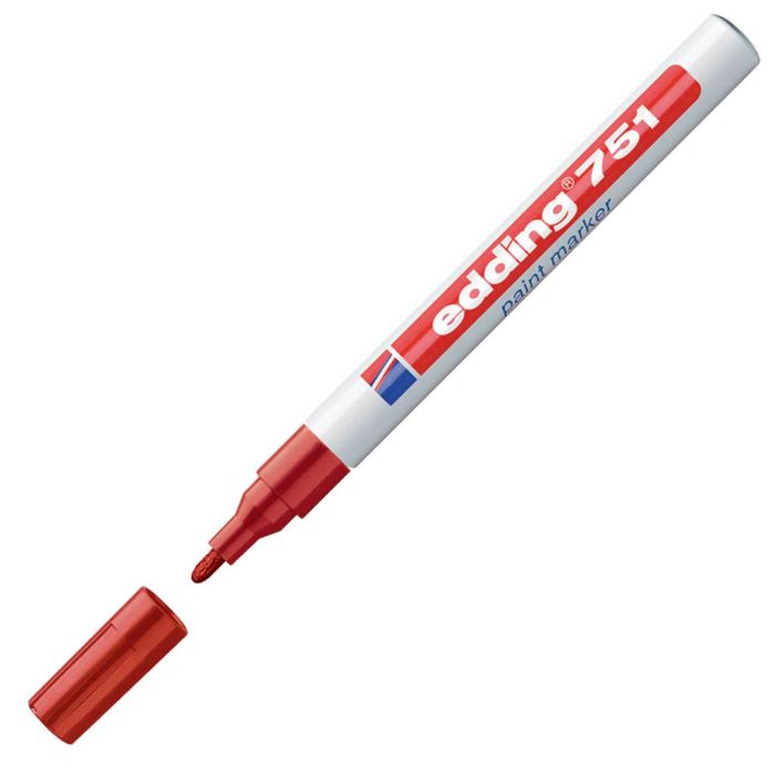 Marker z lakom Edding E-751, 1-2 mm, rdeč 10 kosov