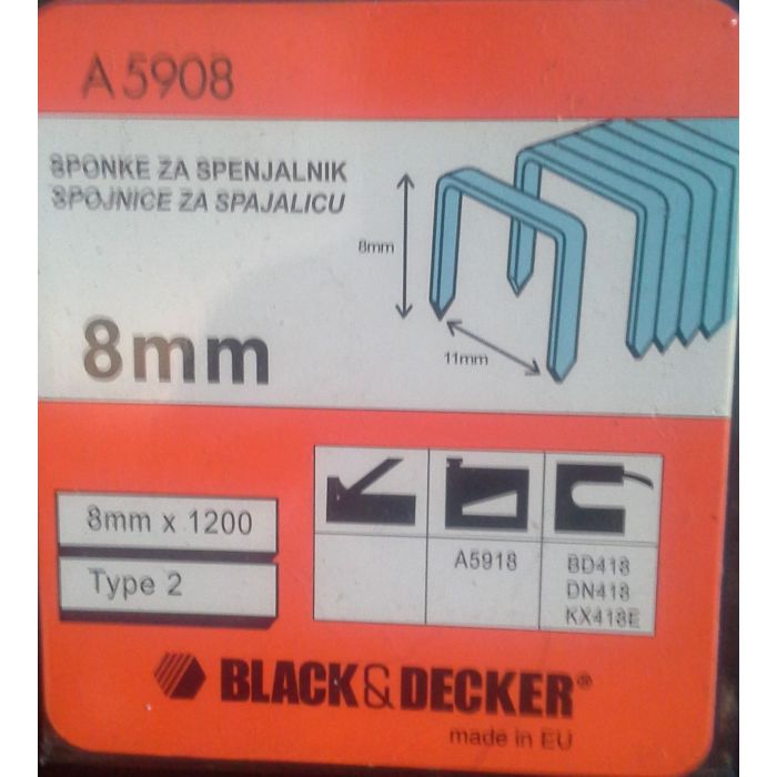 Sponke 8 mm BLACK & DECKER a5908ym1