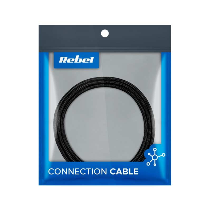 USB kabel Rebel 3-1, micro USB, USB-C, lightning, 1m, črne barve CC-0459