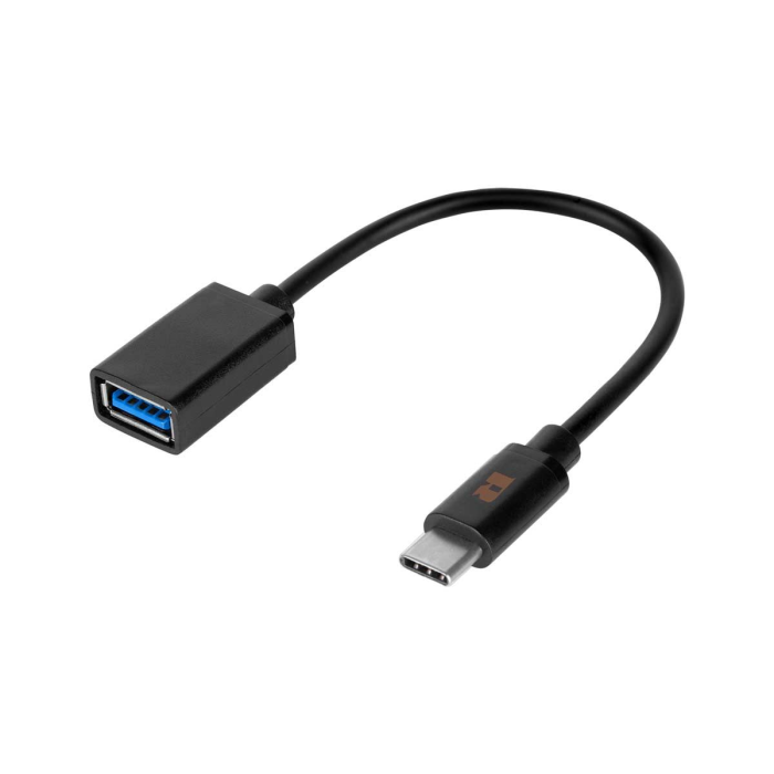 USB OTG kabel  Rebel USB A Ž. 3.0 - USB C M., črne barve,  17cm CC-124-RB015B