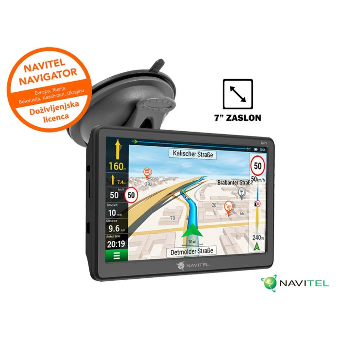 GPS navigacija NAVITEL E707 Magnetic, 7'' touch, Magnetni nastavek, MicroSD, + karte celotne Evrope (lifetime update)