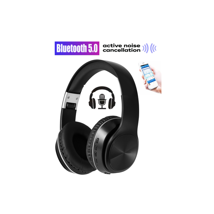 PLATINET/Freestyle FH0925B naglavne Bluetooth 5.0 slušalke + mikrofon, Active Noise Cancelling, črne