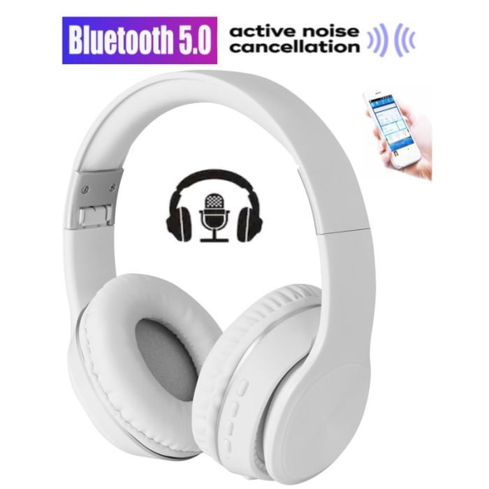PLATINET/Freestyle FH0925W naglavne Bluetooth 5.0 slušalke + mikrofon, Active Noise Cancelling, bele