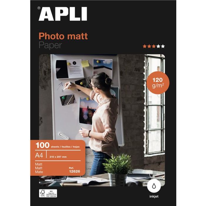 APLI Foto papir A4 Matt 120g 100 listov