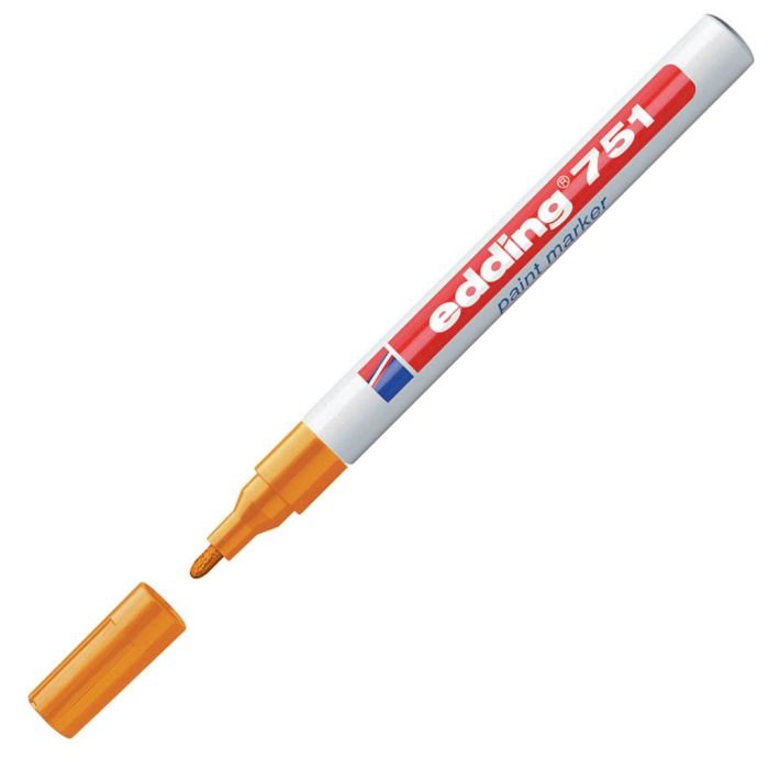 Marker z lakom Edding E-751, 1-2 mm, oranžen 10 kosov
