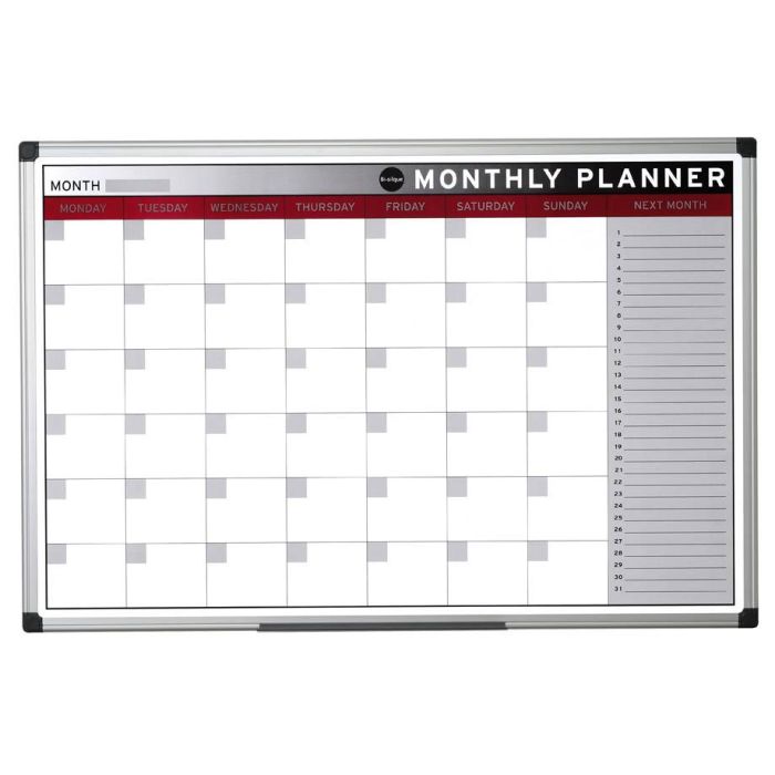 Bi-Office Planer mesečni, 60 x 90 cm magnetni