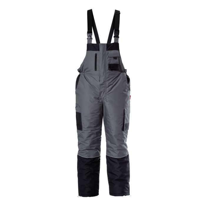 Delovne hlače podložene z naramnicami sive "L" LAHTI L4110803