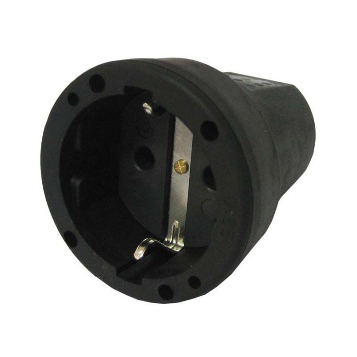 Vtičnica KEMOT S25 16A/250V guma črna za na kabel